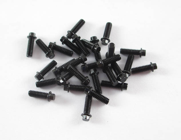 2-56 x .25 Scale Hex Bolts (30) Black